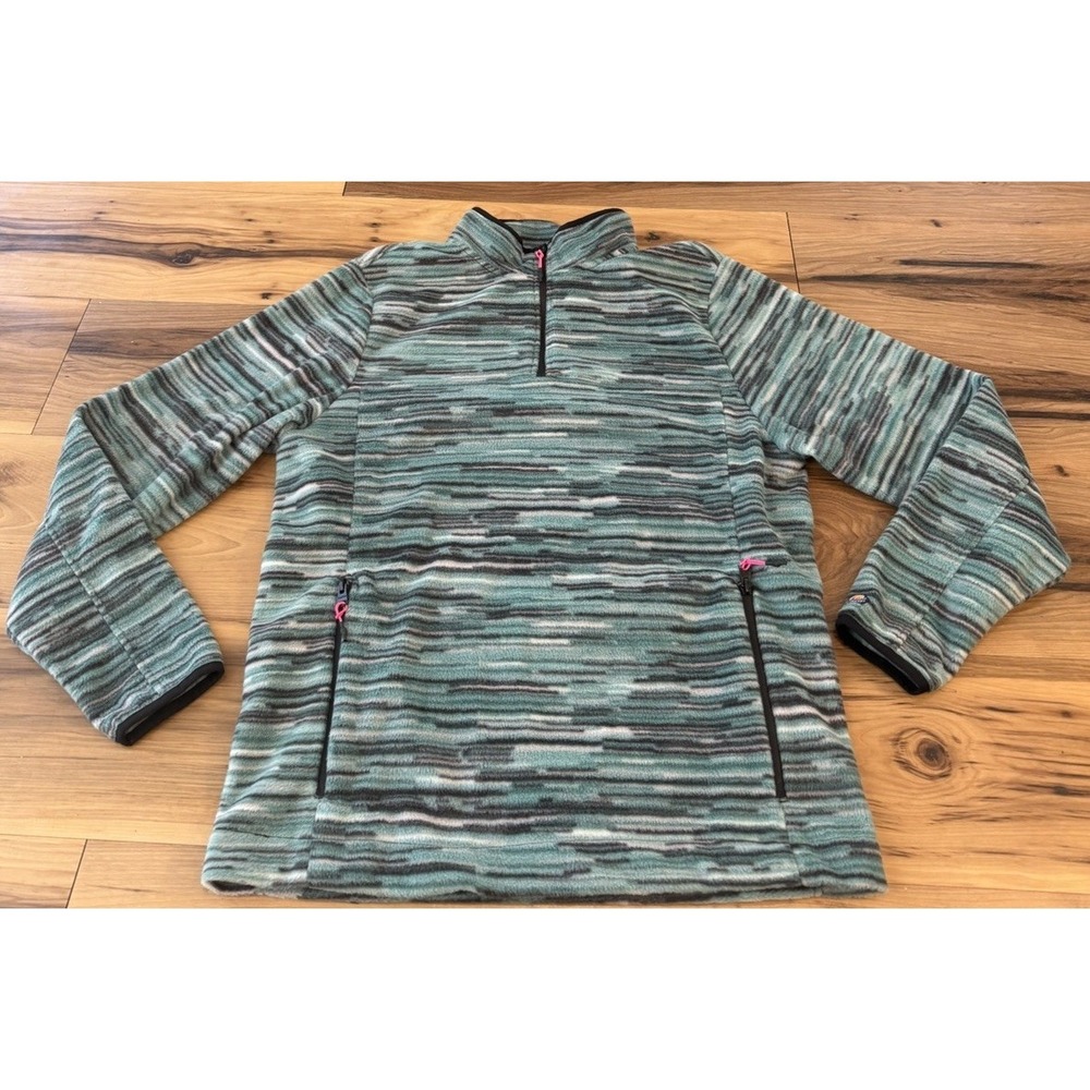Chubbies Sweater Mens Large Green Boomshakalaka Aztec Southwest 1/4 Zip Fleece